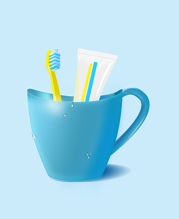 牙杯手繪 三色空蒙中的插畫習(xí)作